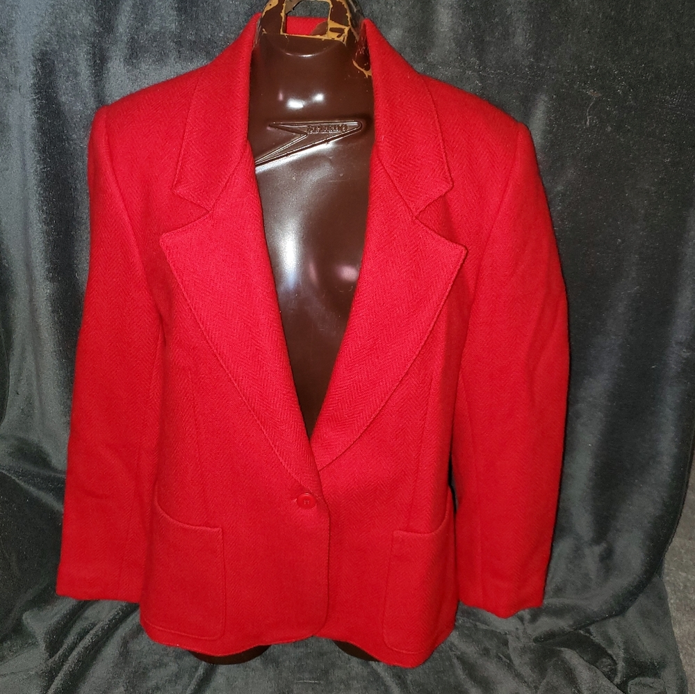 Vintage RUSS Petites Size Women's Small Wool Blazer Jacket Very Nice